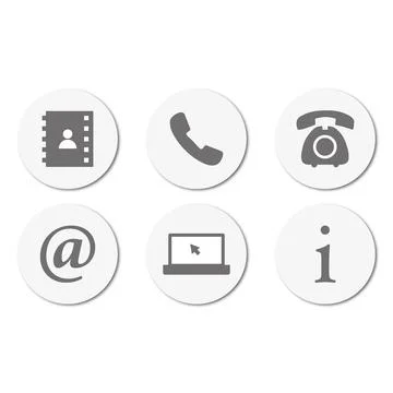 Vector flat illustration in grayscale. Communication icons set. Suitable for Stock Illustration