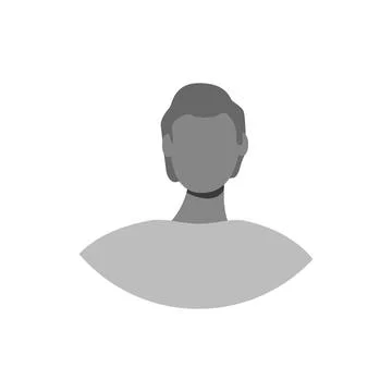 Vector flat illustration in grayscale. Icons of man and woman. Avatar, user Ilustración de archivo
