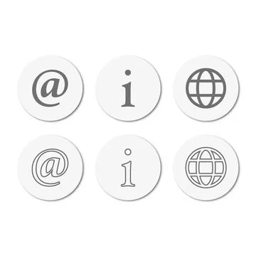 Vector flat illustration in grayscale. Set of icons of Internet resources Stock Illustration