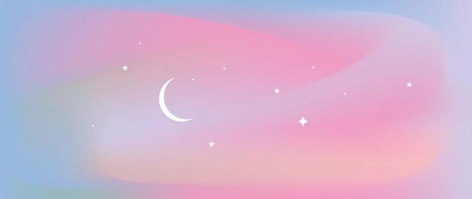 Vector flat illustration. Horizontal background. Gentle gradient sky. Perfect Stock Illustration