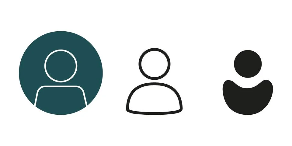 Vector flat illustration. Icons in dark green color, stroke and black color Stock Illustration