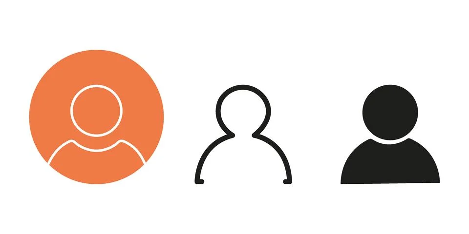 Vector flat illustration. Icons in orange color, stroke and black color Stock Illustration