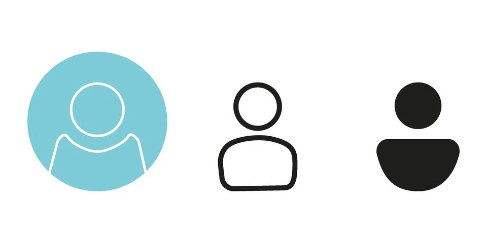 Vector flat illustration. Icons of turquoise color, stroke and black color Stock Illustration