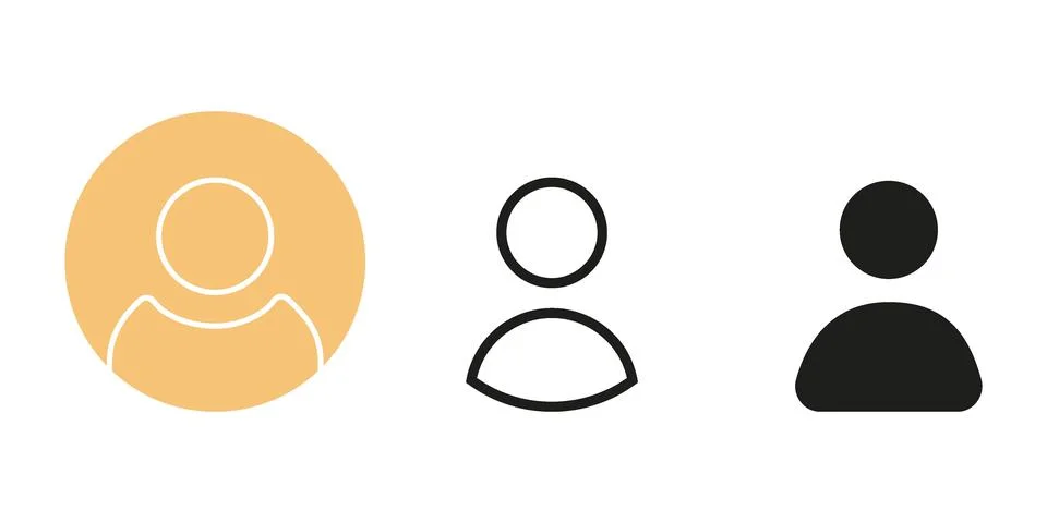 Vector flat illustration. Icons in yellow color, stroke and black color Stock Illustration