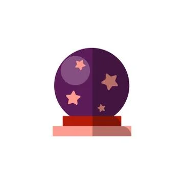 Vector flat illustration of magic ball. Spiritual magical ball for profesy the Stock Illustration