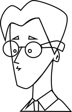 Vector flat illustration of a man with glasses Stock Illustration
