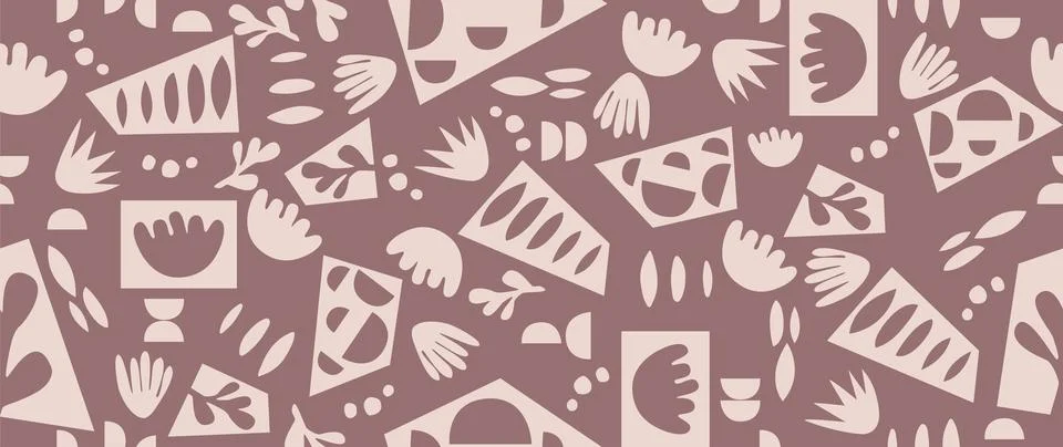 Vector flat illustration. Minimal abstract pattern with different geometric 스톡 일러스트