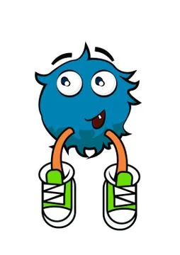 Vector flat illustration of monster. Isolated on white background. Element for Stock Illustration