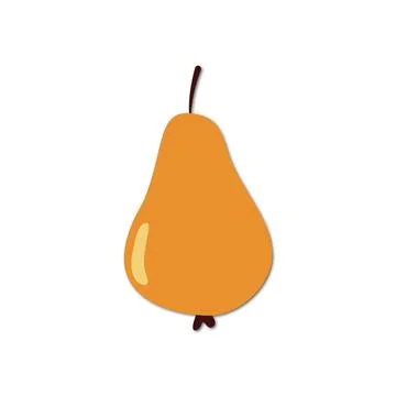 Vector flat illustration. Pear icon on a white background. Perfect as a symbol Stock Illustration