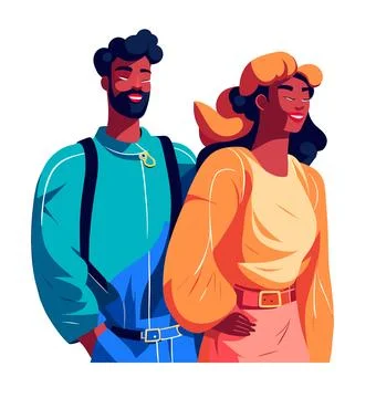 Vector flat illustration of people a lively mix of communication Stock Illustration