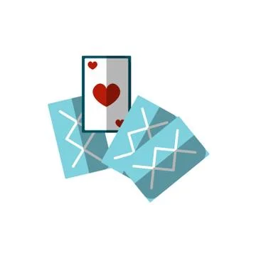 Vector flat illustration of playing cards. Icon of pocker cards isolated on Stock Illustration