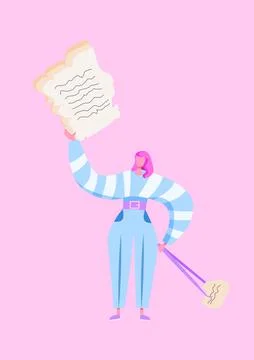 Vector flat illustration. profession restorer. Stock Illustration