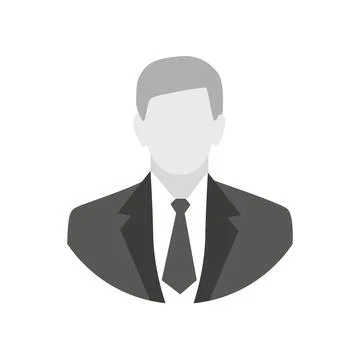 Vector flat illustration. Profile of a man in gray colors. Avatar, user Stock Illustration