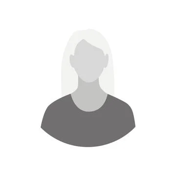 Vector flat illustration. Profile of a woman in gray colors. Avatar, user Stock Illustration