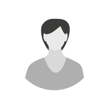 Vector flat illustration. Profile of a woman in gray colors. Avatar, user Stock Illustration