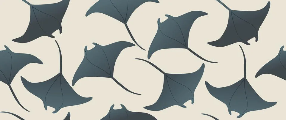 Vector flat illustration. Seamless devil-fish. In cartoon style. Cute print.. Stock-Illustration