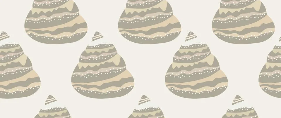 Vector flat illustration. Seamless sea shells. In cartoon style. Cute print Stock Illustration