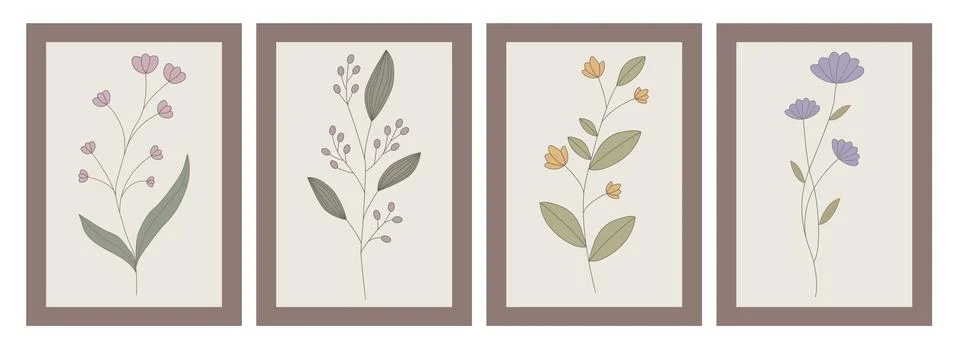 Vector flat illustration. A set of posters for the gallery wall, inspired b.. Stock Illustration
