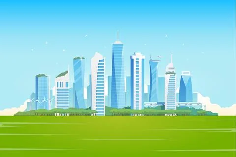 Vector flat illustration. Smart city. Stock Illustration