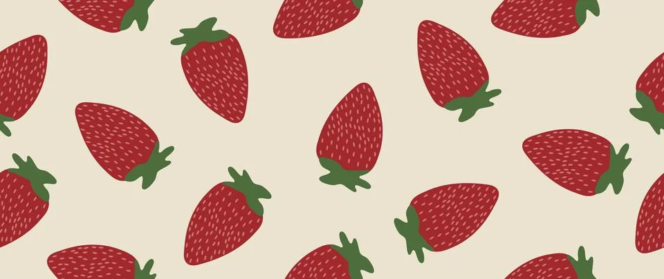Vector flat illustration. Strawberry with a leaf on a light background Stock Illustration