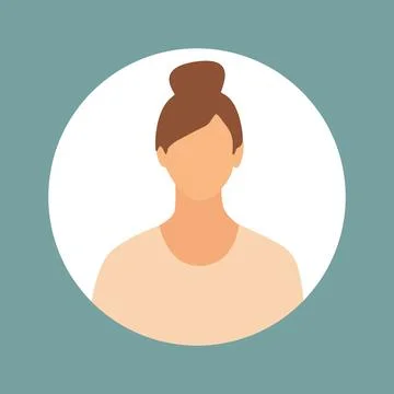 Vector flat illustration. Stylish profile of a woman. Avatar, user profile Stock Illustration
