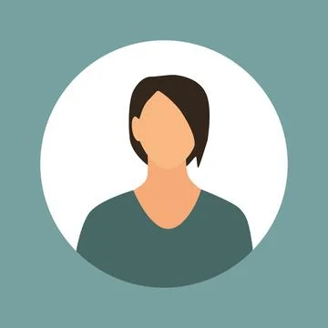 Vector flat illustration. Stylish profile of a woman. Avatar, user profile Stock Illustration