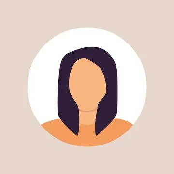 Vector flat illustration. Stylish profile of a woman. Avatar, user profile Stock Illustration