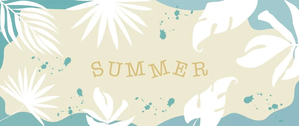 Vector flat illustration. Summer design. Tropical background with the Illustration