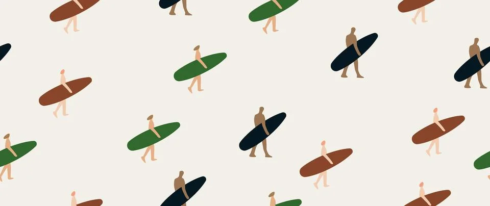 Vector flat illustration. Summer vacation concept. Seamless pattern. Used a.. Stock Illustration