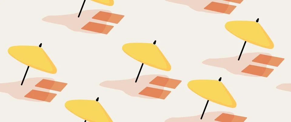 Vector flat illustration. Summer vacation concept. Seamless pattern. Used a.. Stock Illustration