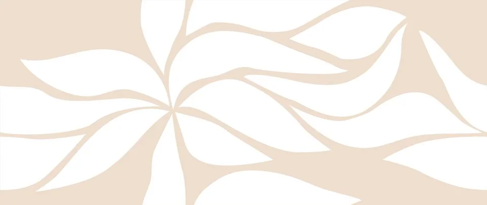 Vector flat illustration. Trendy abstract seamless pattern of white leaves in Stock Illustration