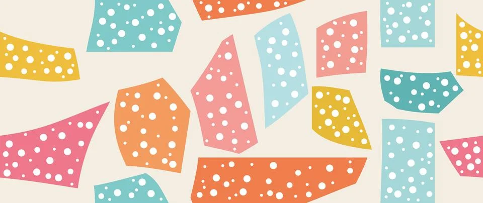Vector flat illustration. Trendy abstract seamless pattern of various colored Stock Illustration