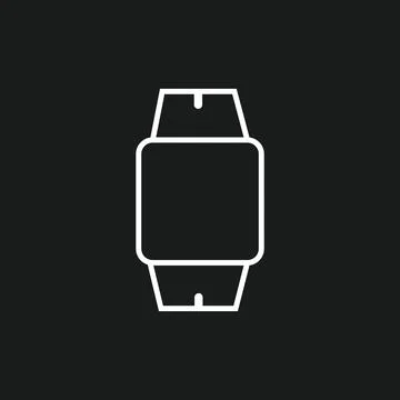 Vector flat illustration. White touch clock icon on a black background. The Stock Illustration