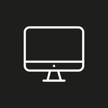 Vector flat illustration. White TV icon on a black background. The concept of Stock Illustration
