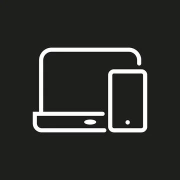 Vector flat illustration. White TV icon on a black background. The concept of Stock Illustration