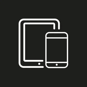 Vector flat illustration. White TV icon on a black background. The concept .. Stock Illustration