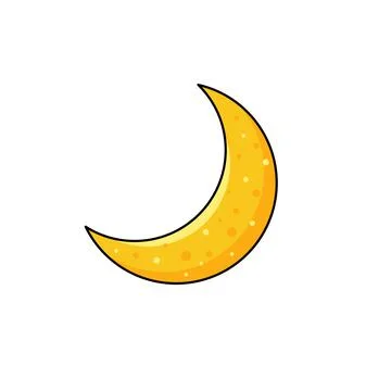 Vector flat illustration yellow moon. Stock Illustration