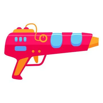 Vector flat illustration.Isolated on white background.Phaser weapon. Stock Illustration
