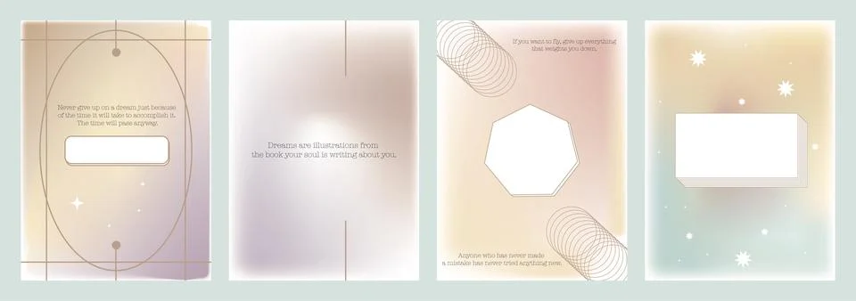 Vector flat illustrations. Posters with gradient backgrounds, geometric sha.. Stock Illustration