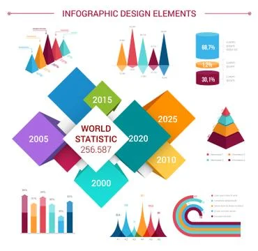 Vector flat infographics elements template Stock Illustration