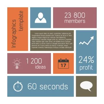 Vector flat infographics template Stock Illustration