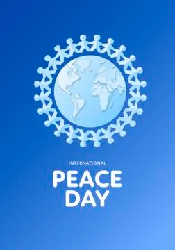 Vector flat international peace day vertical banner template. Stock Illustration