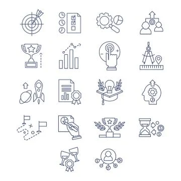 Vector of flat line design and development icons Illustrazione stock