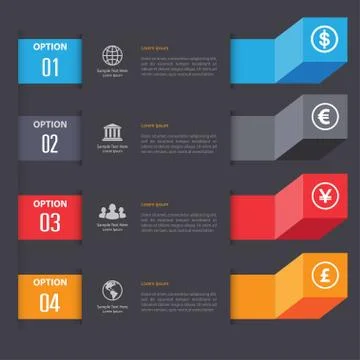 Vector flat lines and numbers design template for web site. Vector illustrati Stock Illustration