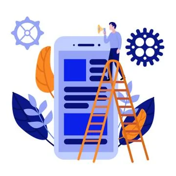 Vector flat man with kanban scrum agile board Illustrazione stock