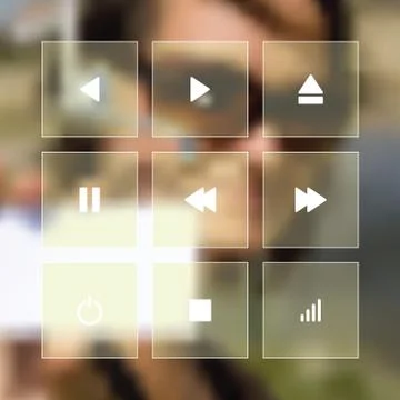 Vector flat media icon set Stock Illustration