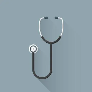 Vector flat medical stethoscope illustration icon. Stock Illustration