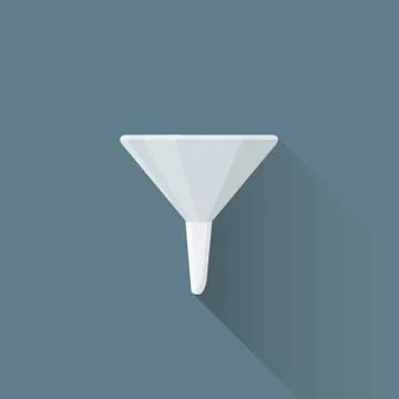 Vector flat metal funnel illustration icon. Illustrazione stock
