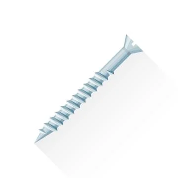 Vector flat metal screw illustration icon. Stock Illustration