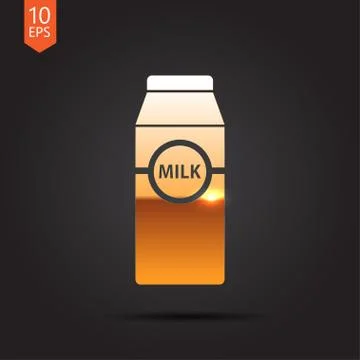 Vector flat milk bottle Stock Illustration